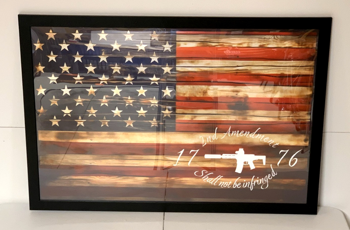 American Flag, 2nd Amendment Image, Framed Print, US USA, Wall Art Home Decor