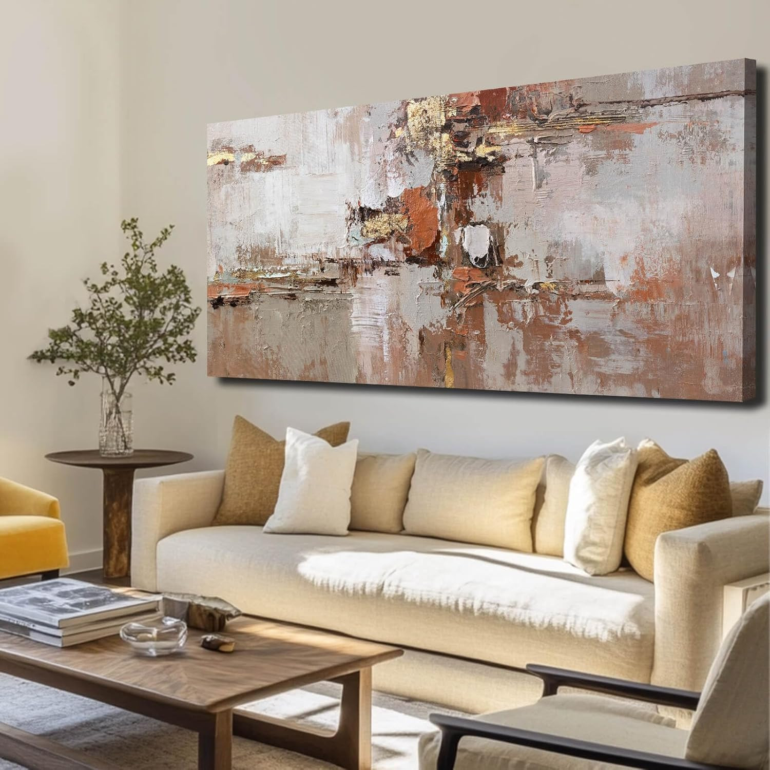 Modern Colorful Artwork Abstract Wall Decor for Living Room 24″X48″ Large Wall A