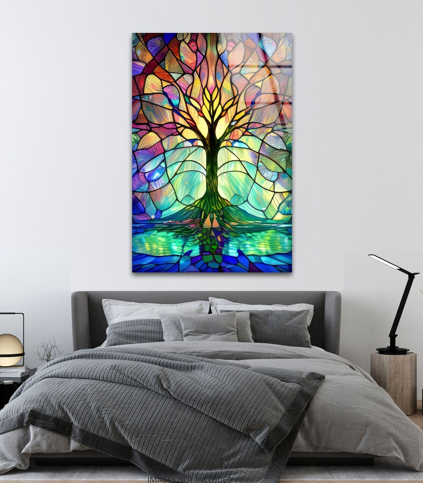 Stained Tree of Life Glass Wall Art