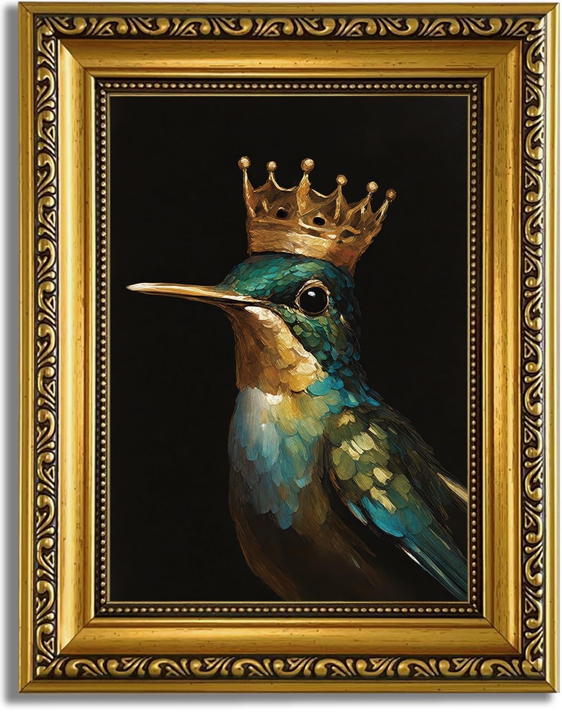 YD&YZY Gold Framed Vintage Wall Art Canvas 10″L x 8″W, King of Birds