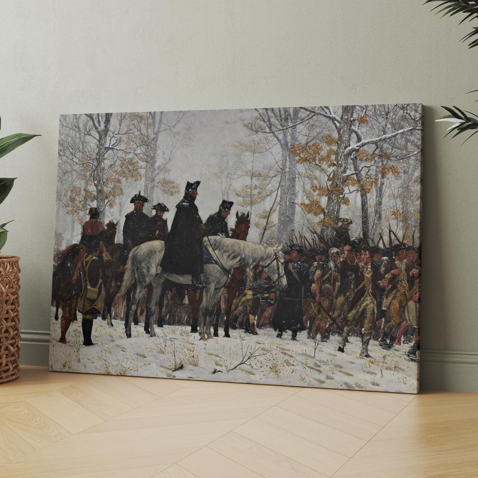 Washington March To Valley Forge 1776 USA America Canvas Wall Art Print