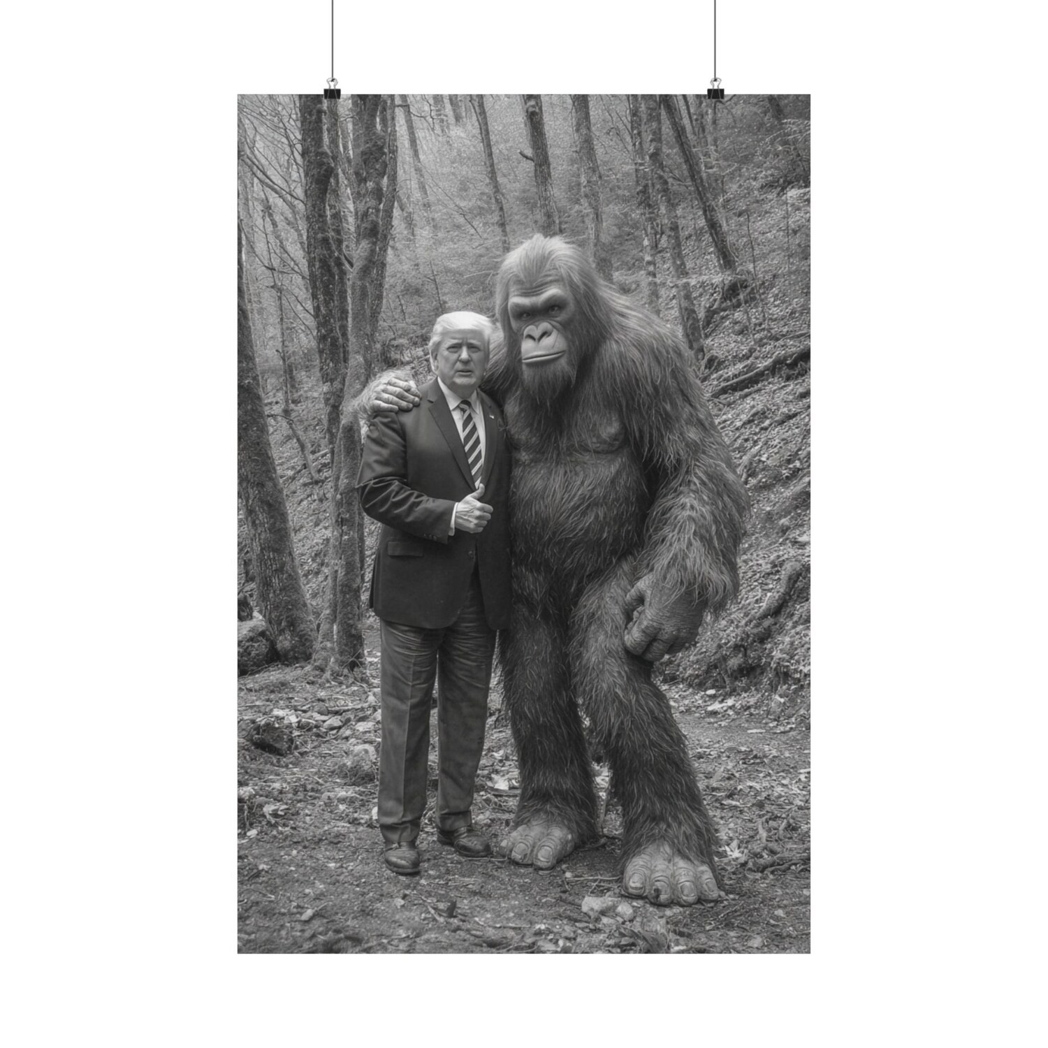 Funny Bigfoot Poster, Sasquatch Humor Wall Art, Cryptid Decor Print
