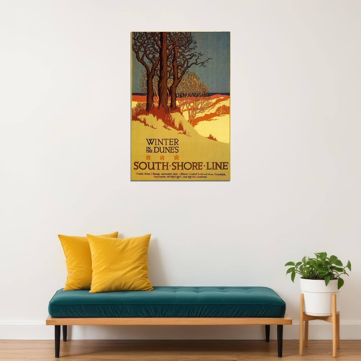 366542 Winter in The Trees Dunes Sea South Shore Decor Wall Print Poster