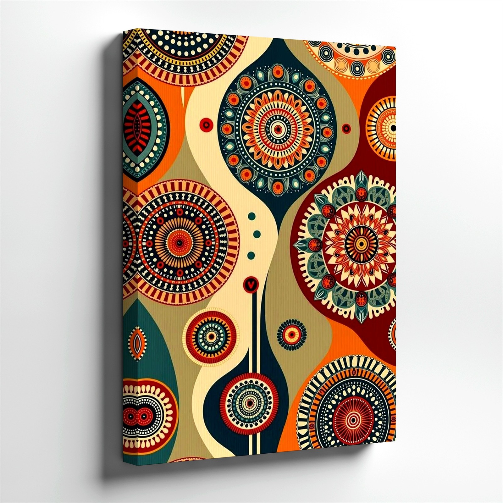 Wall Art Abstract Geometric Mandala Pattern Print Mid Century Modern Home Decor