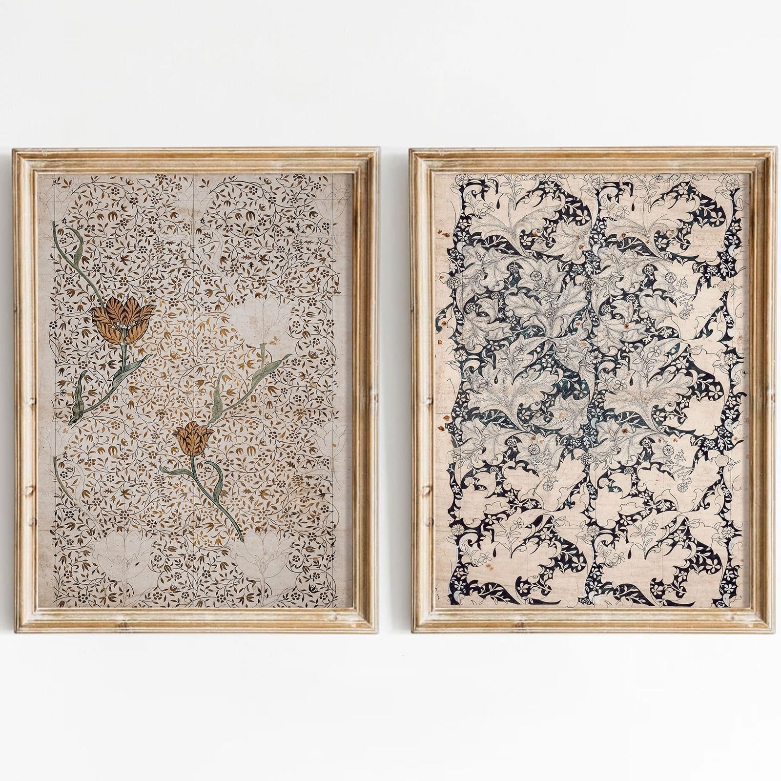 Vintage Botanical Wall Art Prints Set of 2 Antique Sketch Wall Art Decor Neut…