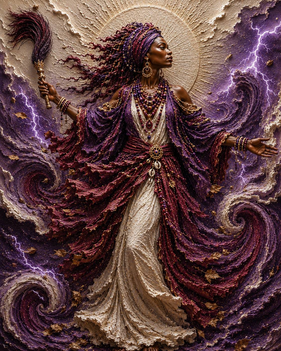 Premium 3D Relief Religious Canvas Wall Art | 16×20 Inch | Orishas, Saints