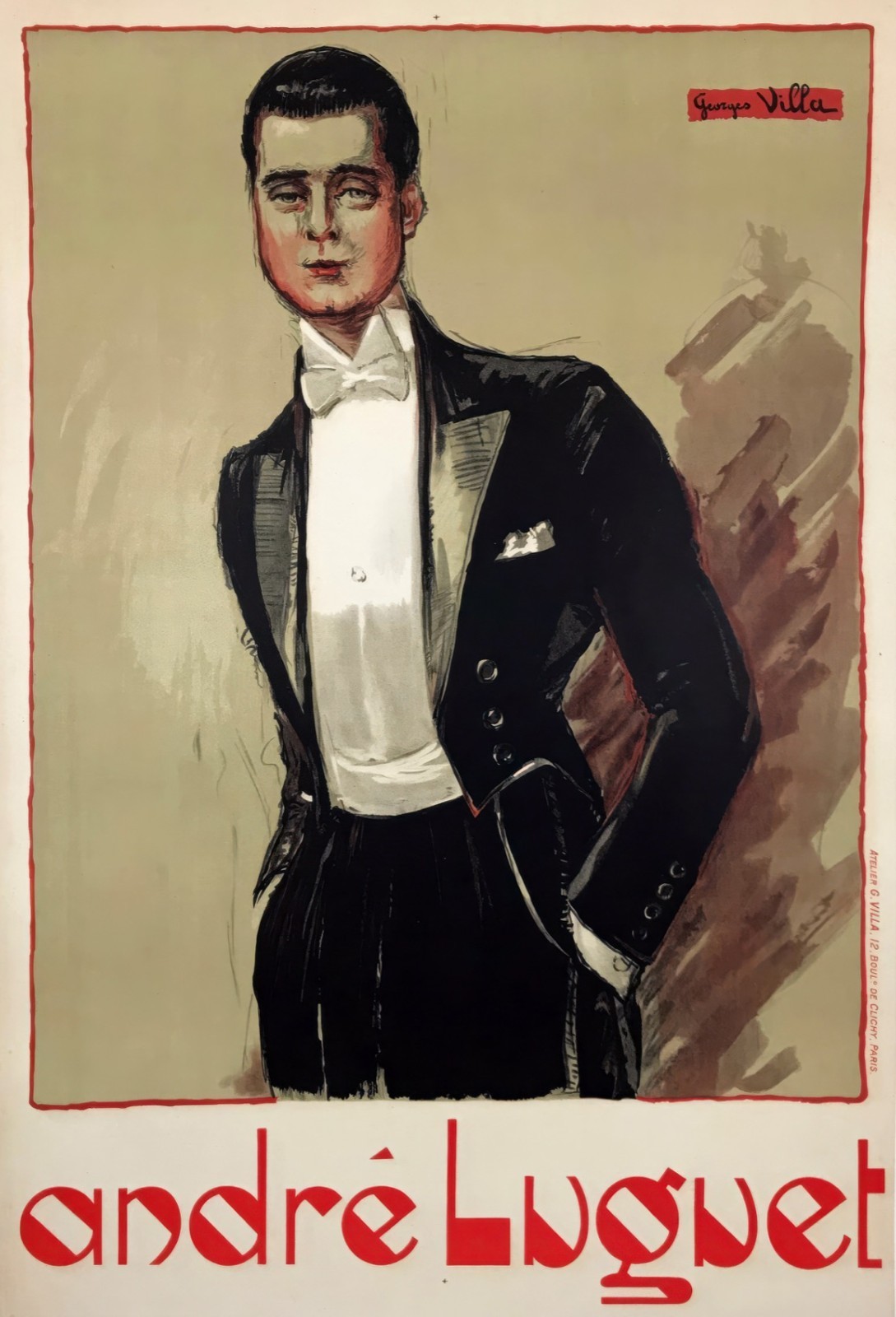 14082.Wall Decor Poster.Vintage Interior Art.André Luguet Portrait Paris Theatre