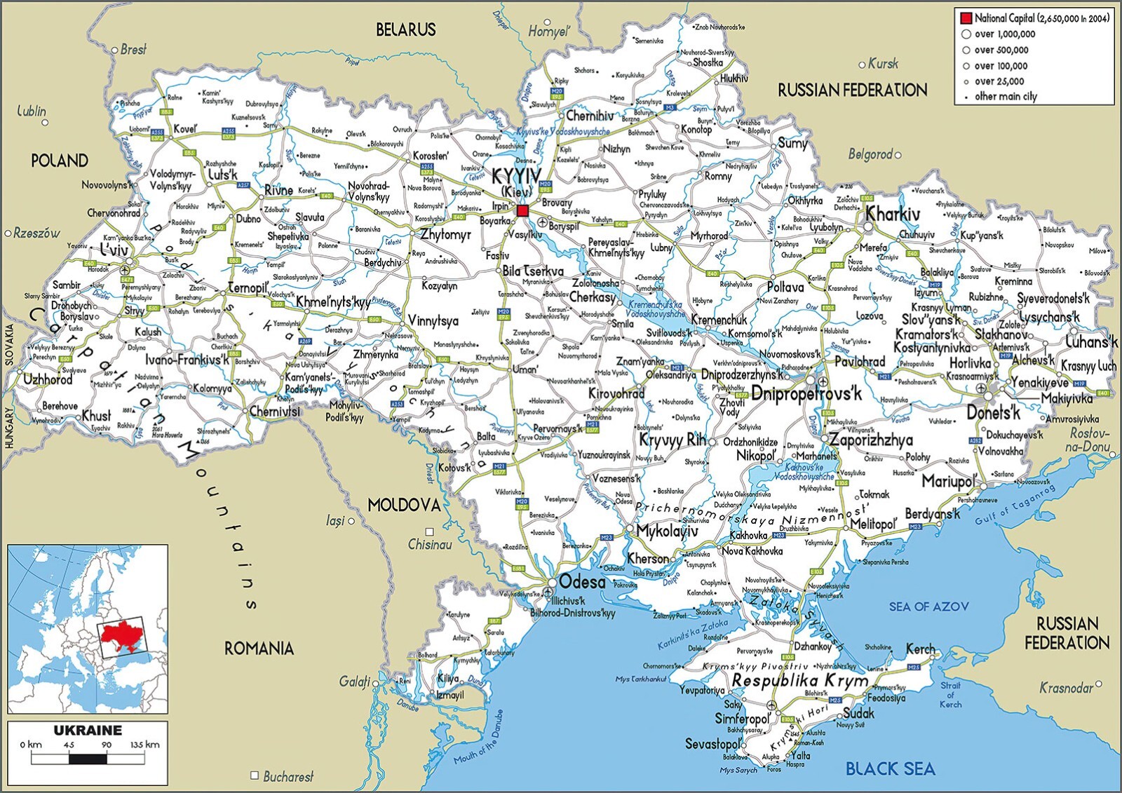 2009 CIA Ukraine Road Map Home School Geography Poster Print Study History