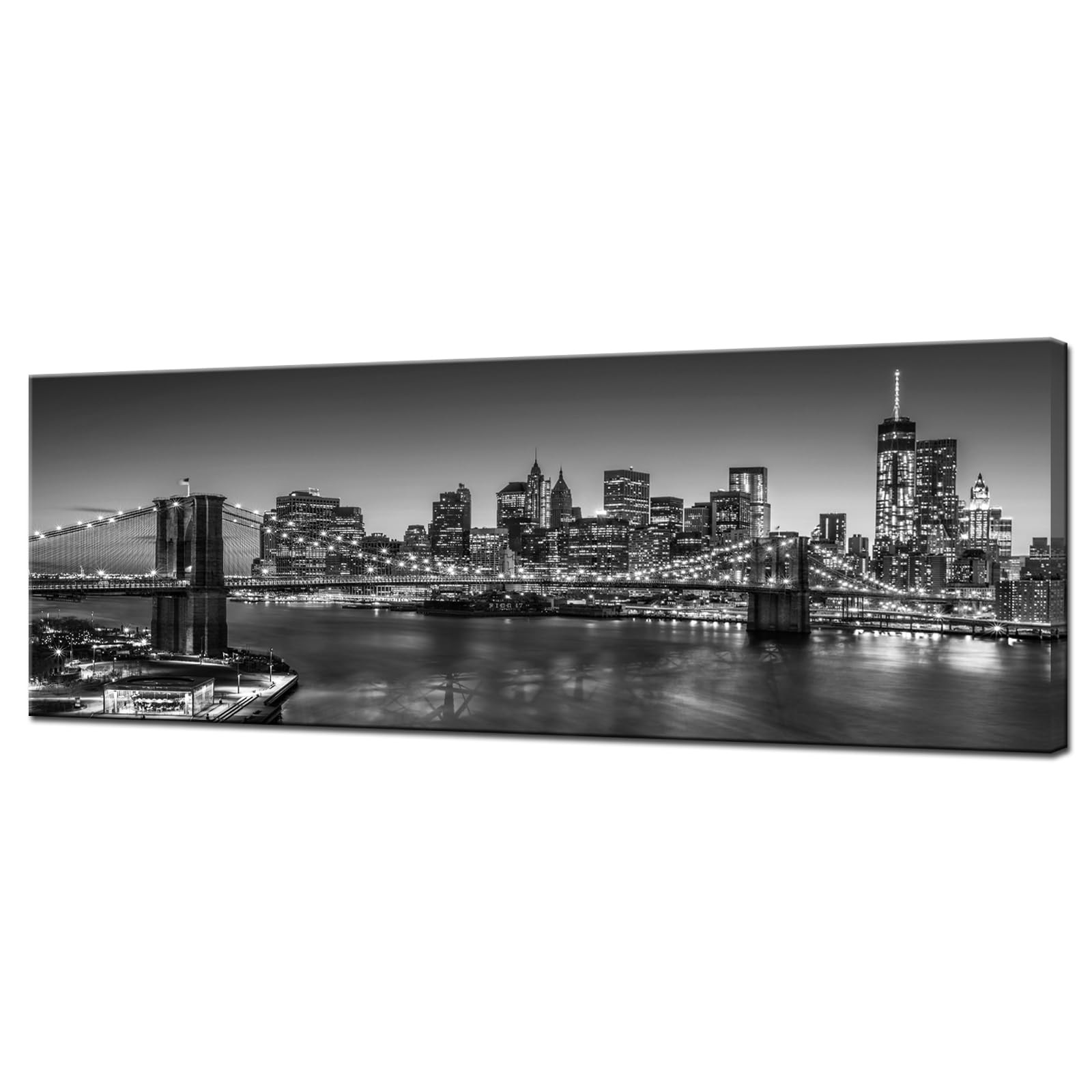 – Black and White Brooklyn Bridge Canvas Wall Art New York City Picture Print…