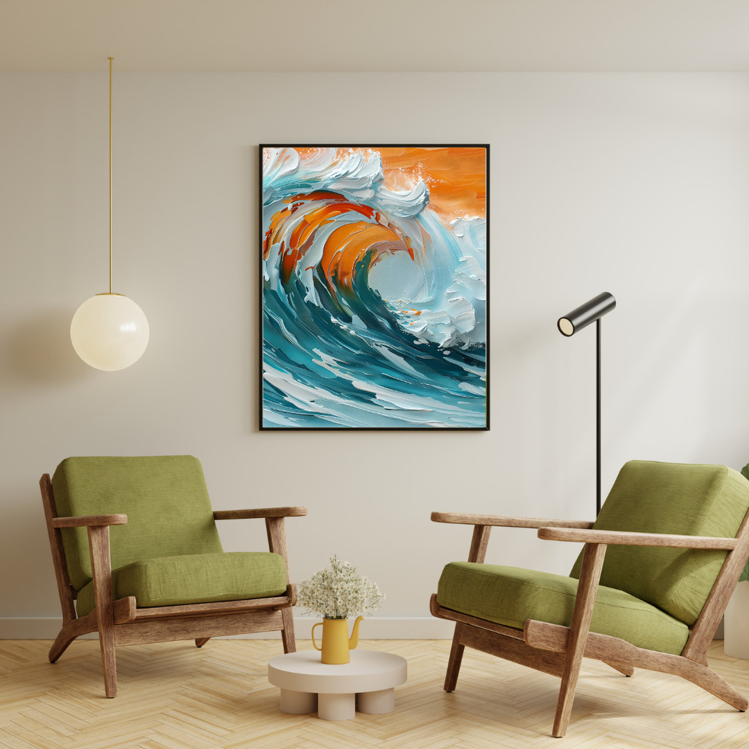 Abstract Ocean Wave Wall Art Print | Modern Coastal Canvas & Fine Art