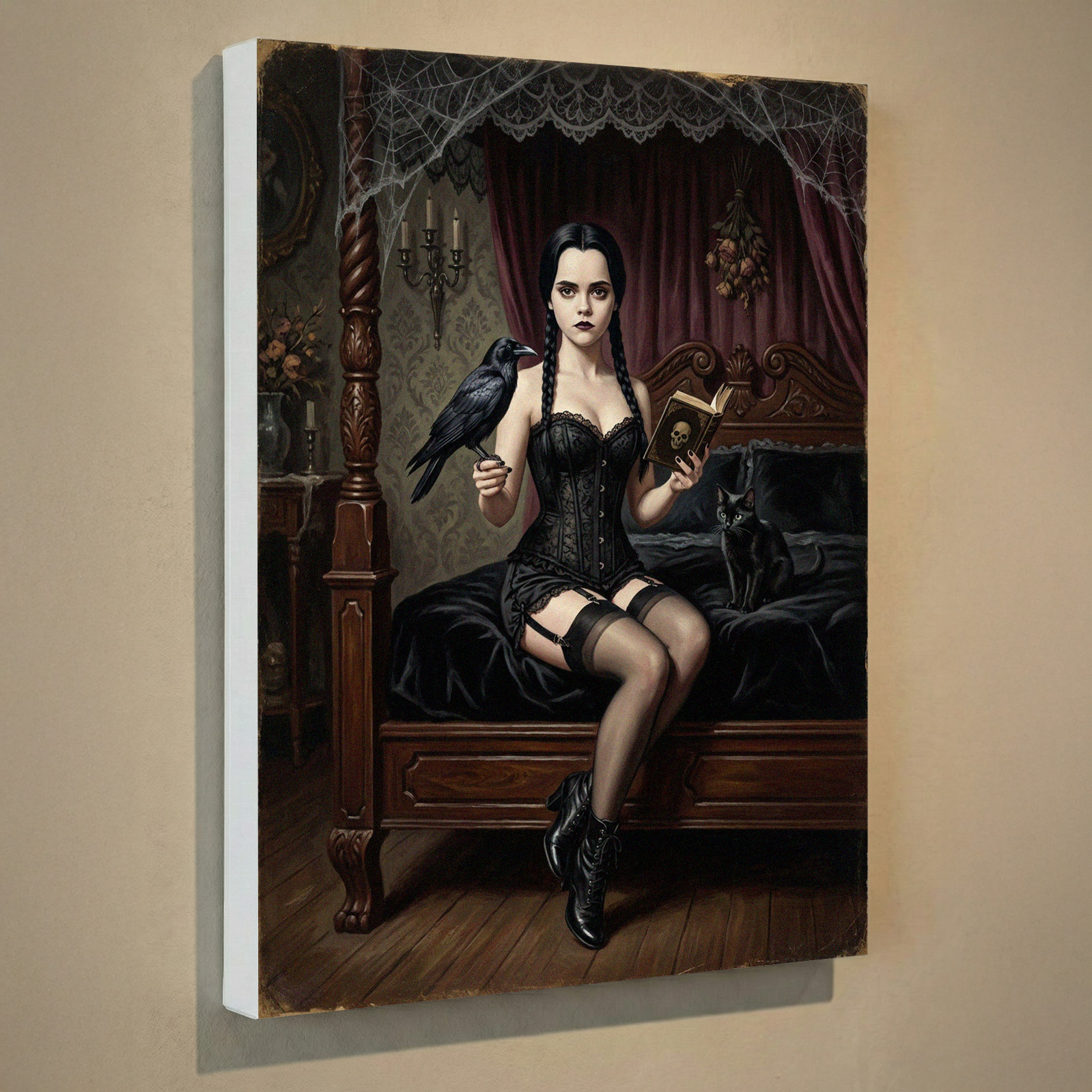 Wednesday Canvas UV Print 12×16 – Vintage Retro Pin-Up Wall Art Decor
