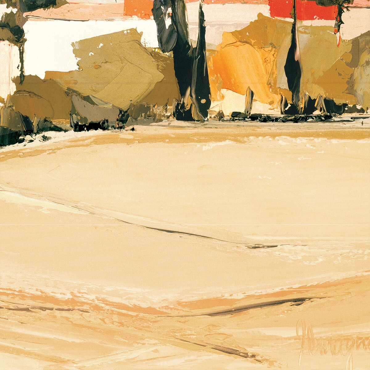 40W»x30H» PAYSAGE URBAIN by MARCEL DEMAGNY – BOLD VILLAGE TOWN CHOICES of CANVAS