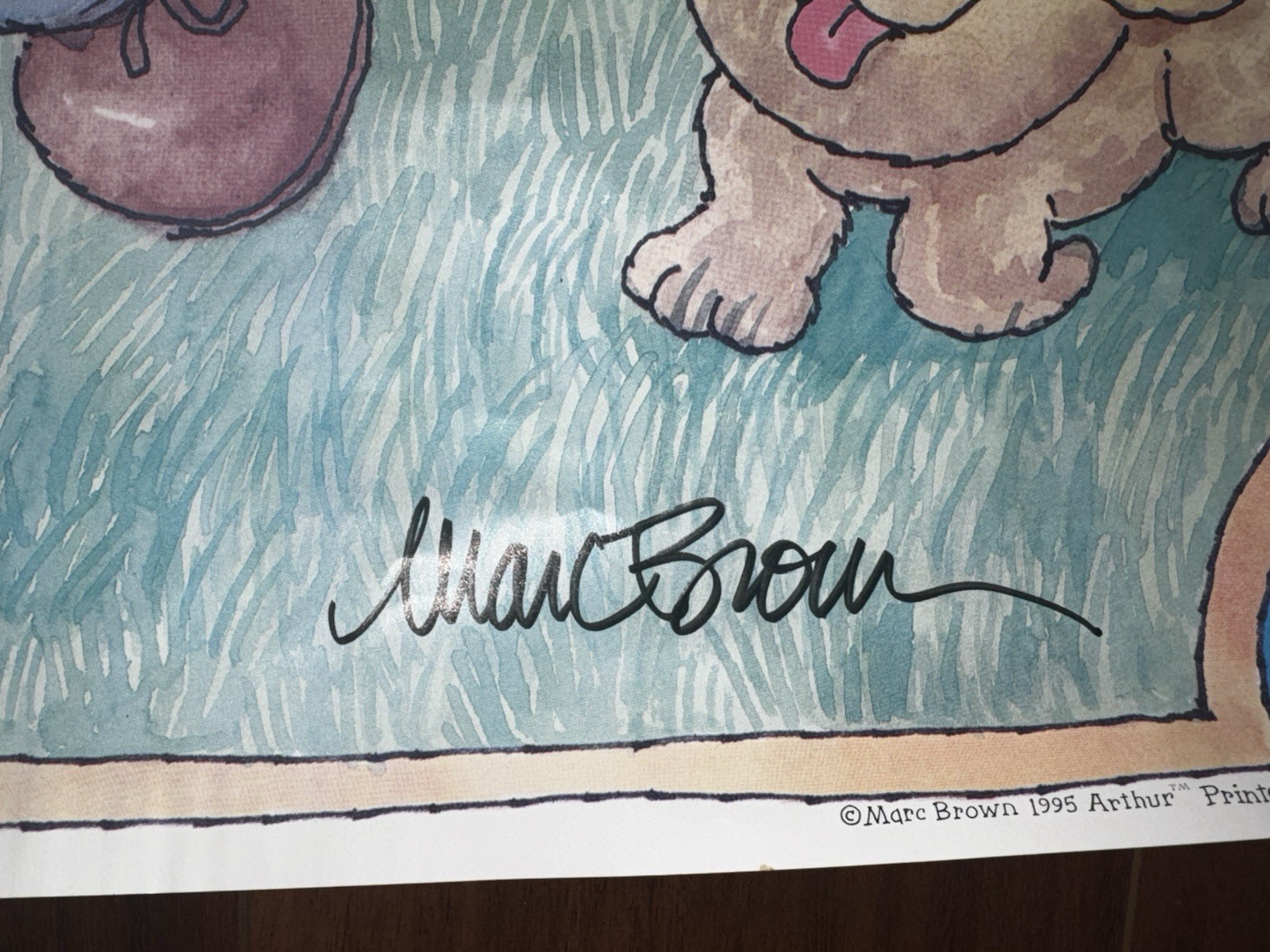 Vintage 1995 Arthur Library Poster SIGNED Marc Brown Arthur’s Adventures Begin
