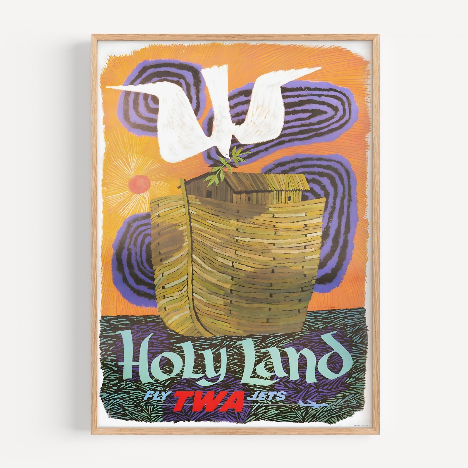 Holy Land – Fly TWA – 1960 Retro Travel Poster