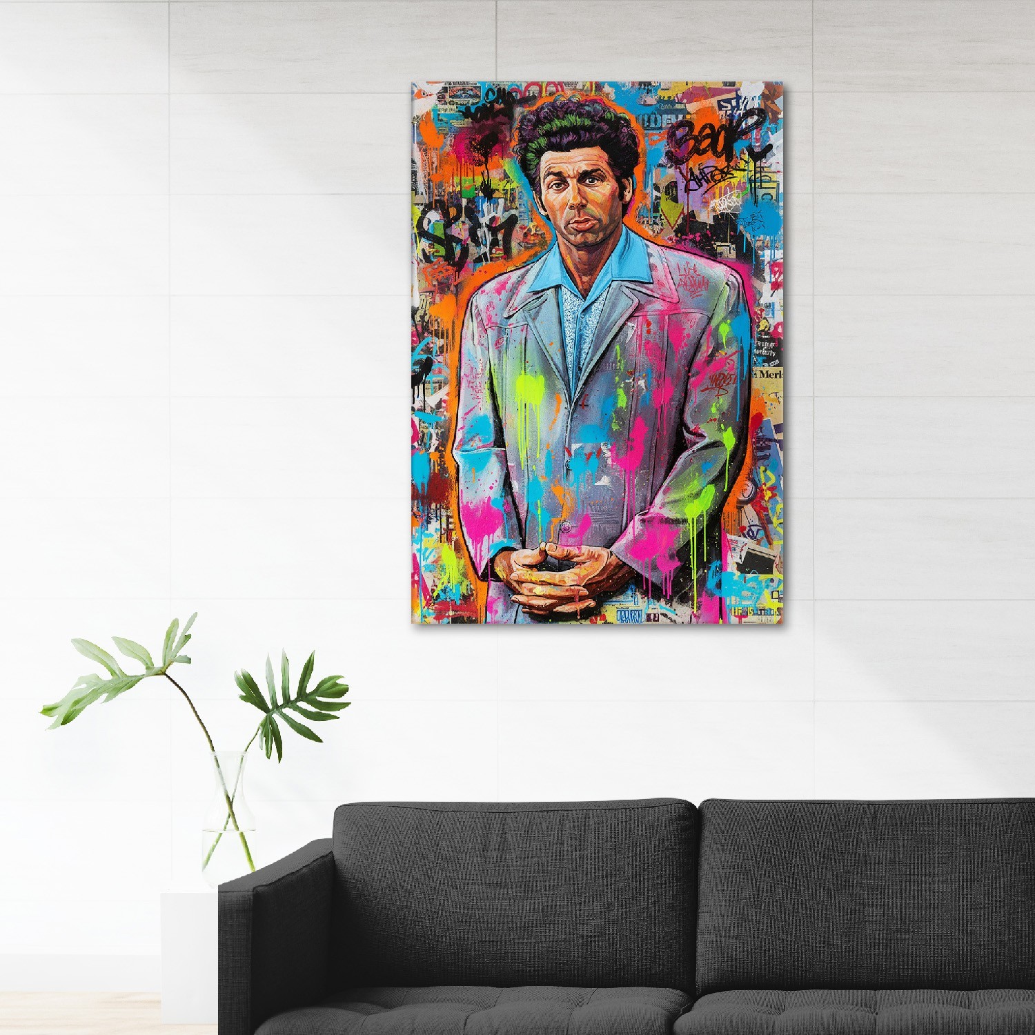 The Kramer Portrait – Graffiti Cosmo Original Canvas Art Seinfeld PRINT ONLY