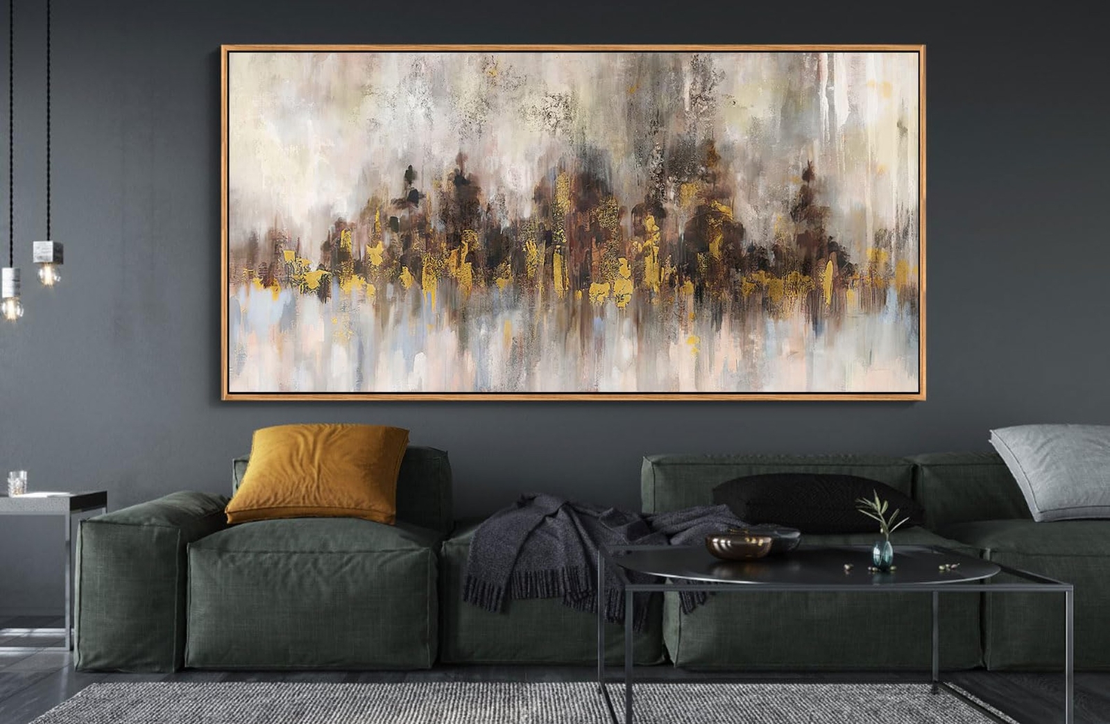 Cityscape Wall Art Canvas Picture Artwork for Walls – White and Gold Wall Art…
