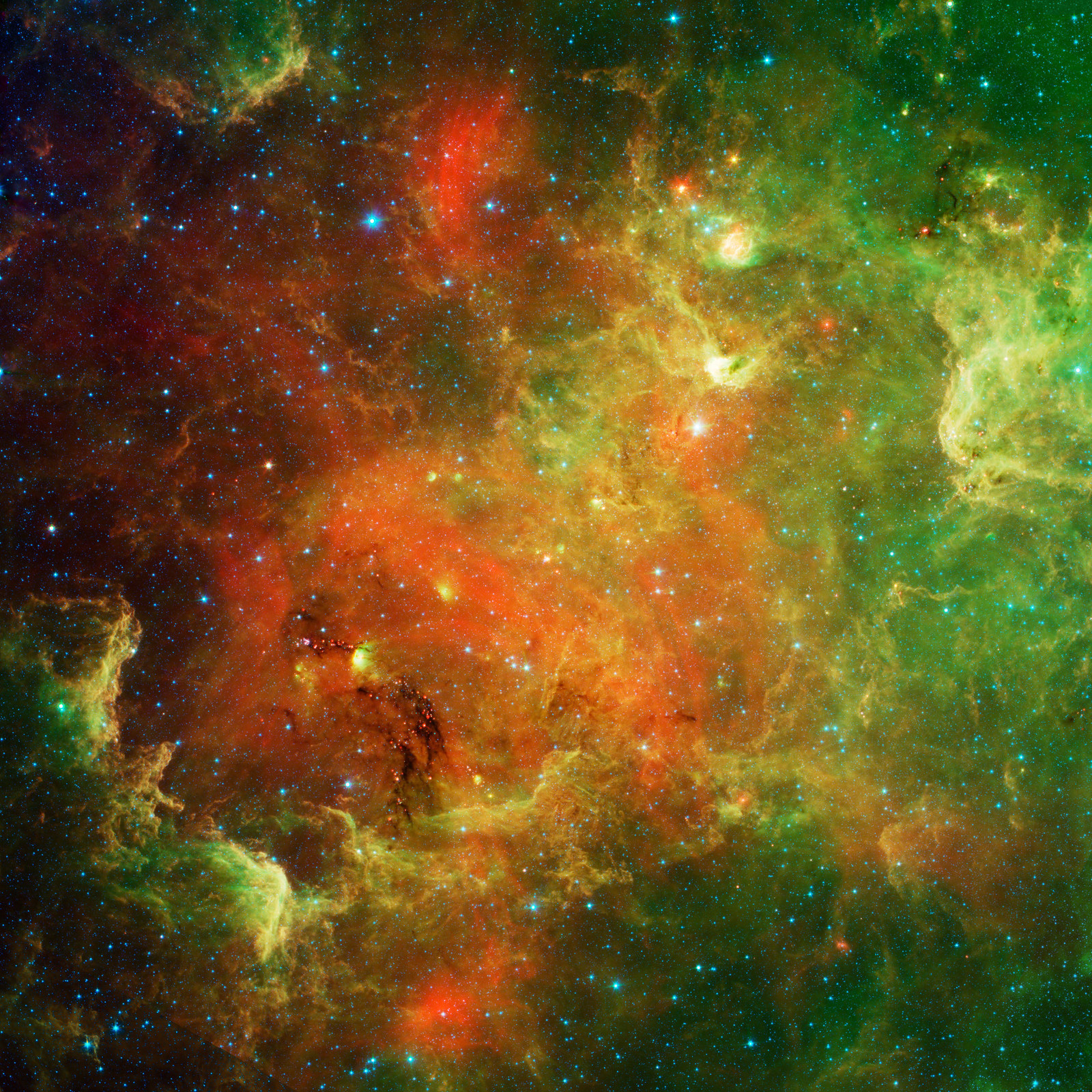 North America nebula Spitzer Hubble JPL NASA space telescope photo PIA13844