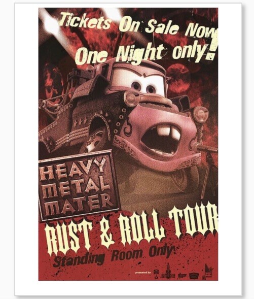 TOW MATER PIXARS CARS ULTRA PREMIUM GLOSSY HEAVY MATER 8.5×11 COLOR ART POSTER