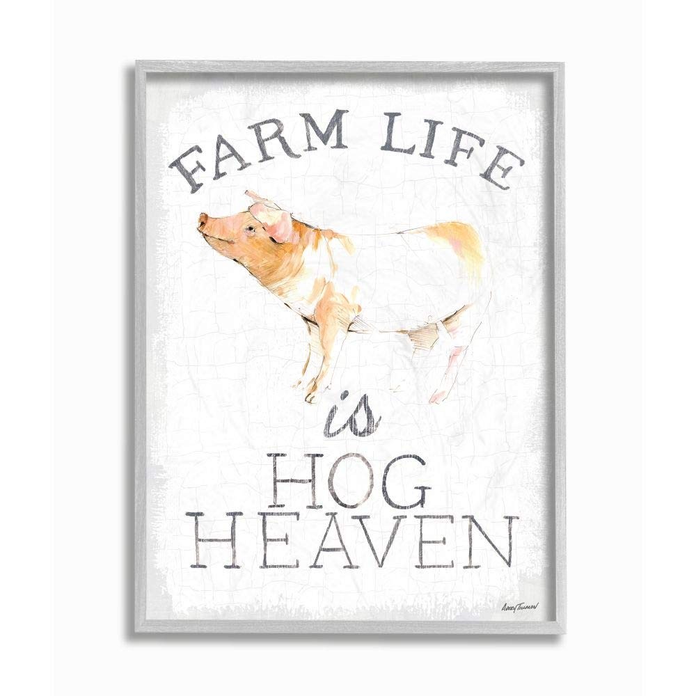 Farm Life is Hog Heaven Phrase Farm Animal Pig