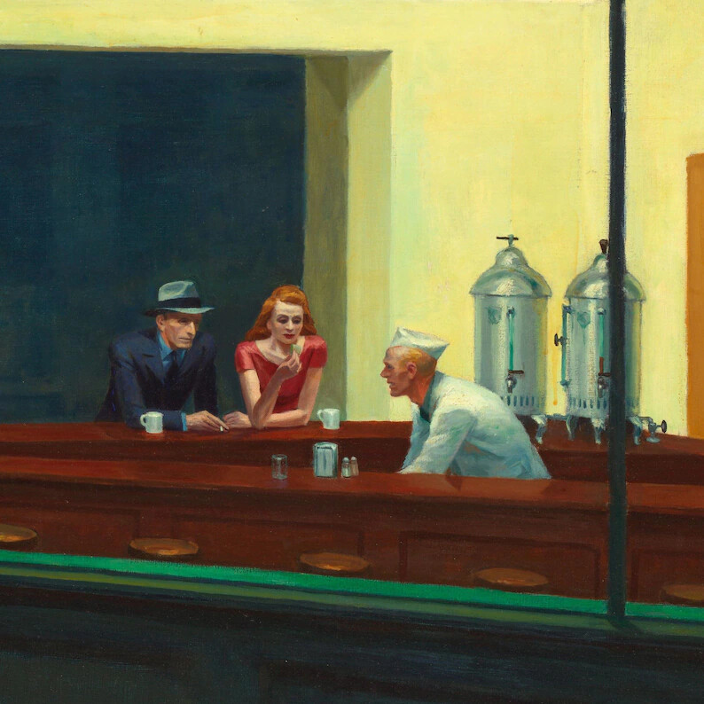 LARGE Nighthawks by Edward Hopper 1942 Painting Poster Print