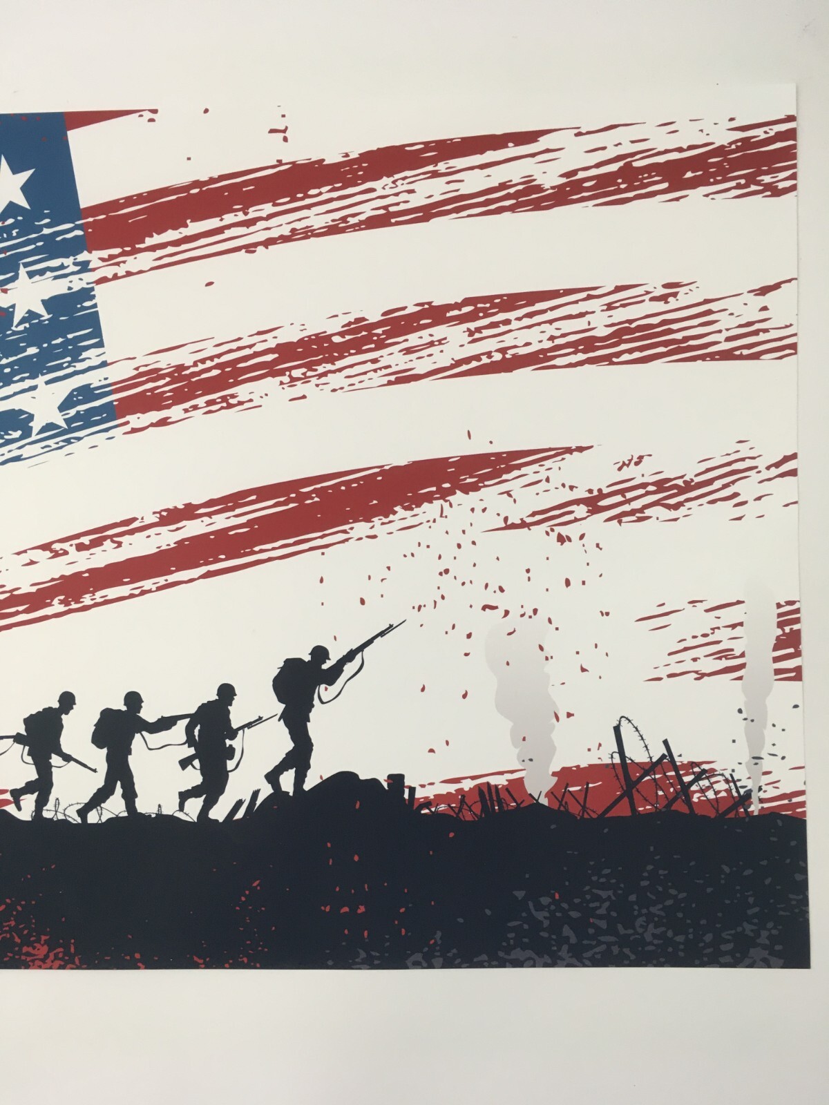 American Flag Poster Veterans Art Print USA America Military Poster