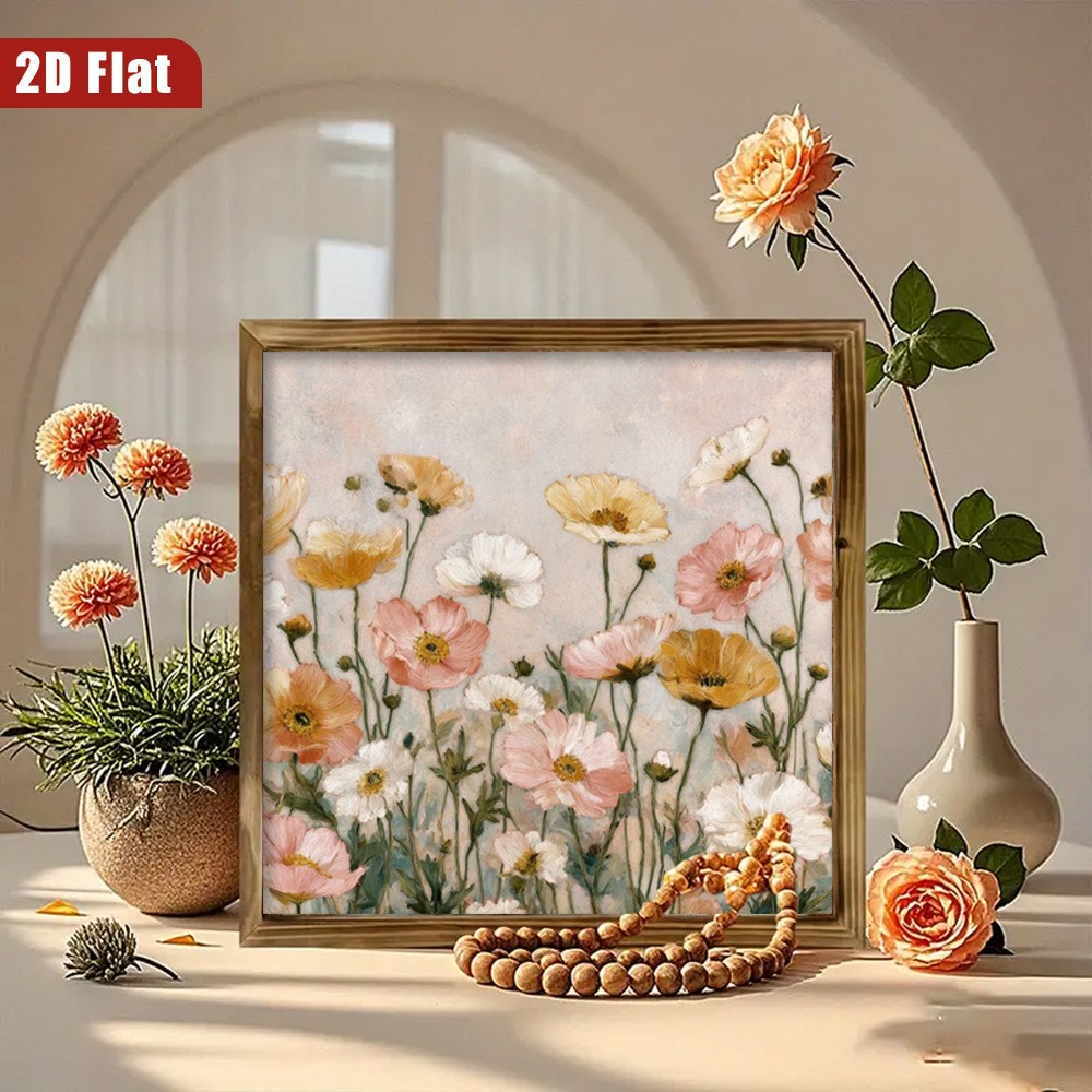 Watercolor Wildflower Wooden Plaque Mothers Day Floral Farmhouse Wall Decor Gift