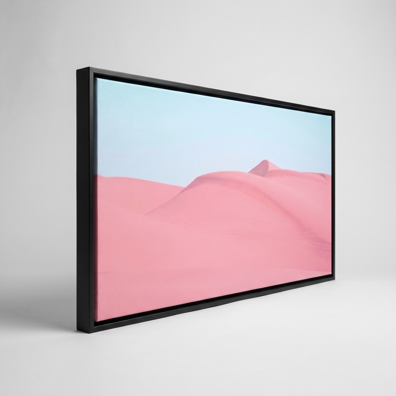 Pink Sand Dunes Canvas Wall Art – Minimalist Pastel Desert Landscape Print