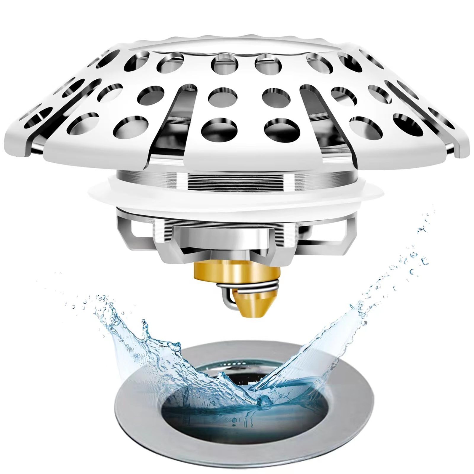 Bathtub Drain Stopper, Pop Up Tub Stopper with Drain Hair Catcher, Bathtub Pl…