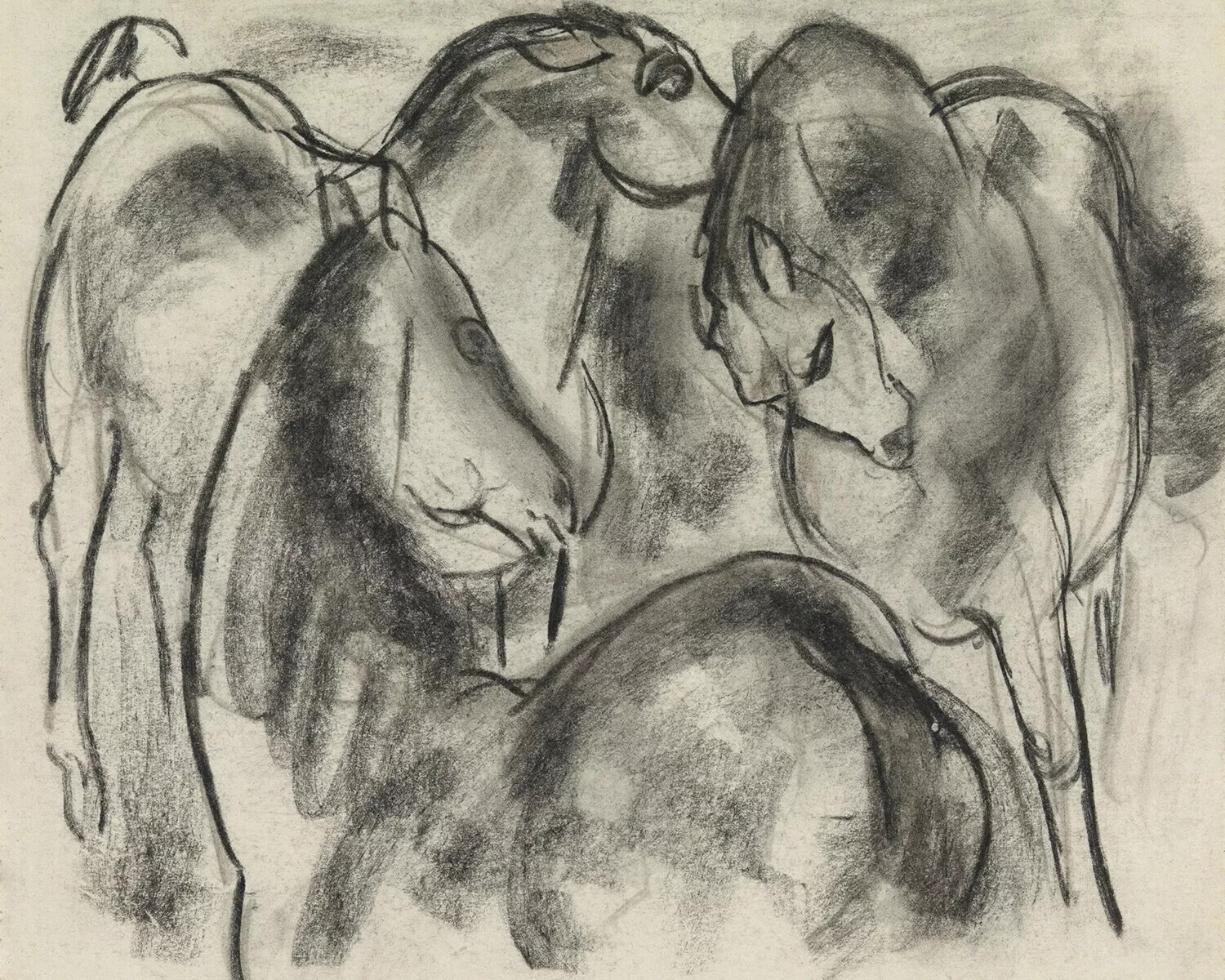 Vintage Horse Sketch Oil Canvas Art for Home Decor and Wall Decoration