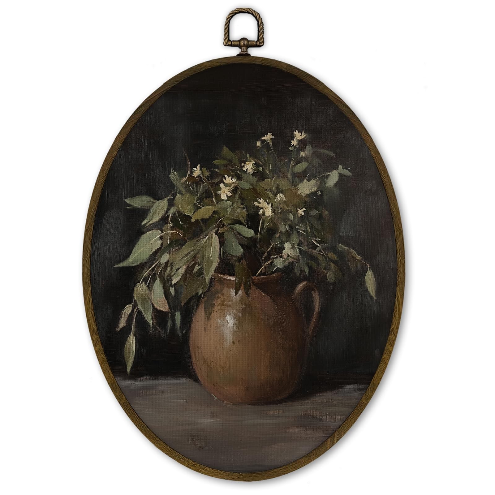 Vintage Dark Floral Wall Art Decor Framed, Retro Moody Farmhouse French Count…