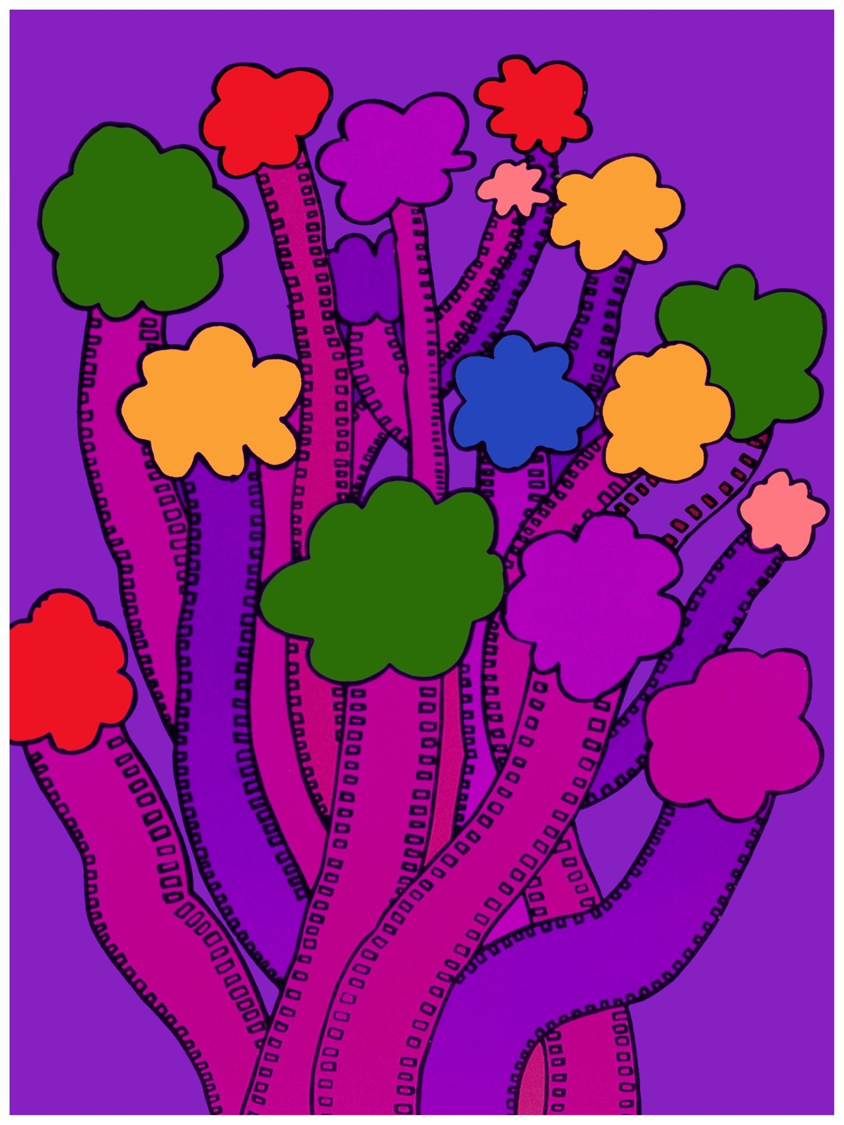 2103.Purple tree film strips Poster.Home interior design art.Office.Kitchen