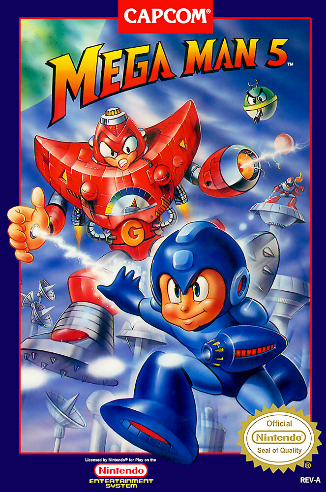 Mega Man 5 Nintendo NES BOX ART 1 2 3 4 5 6 Premium POSTER MADE IN USA – MMA005