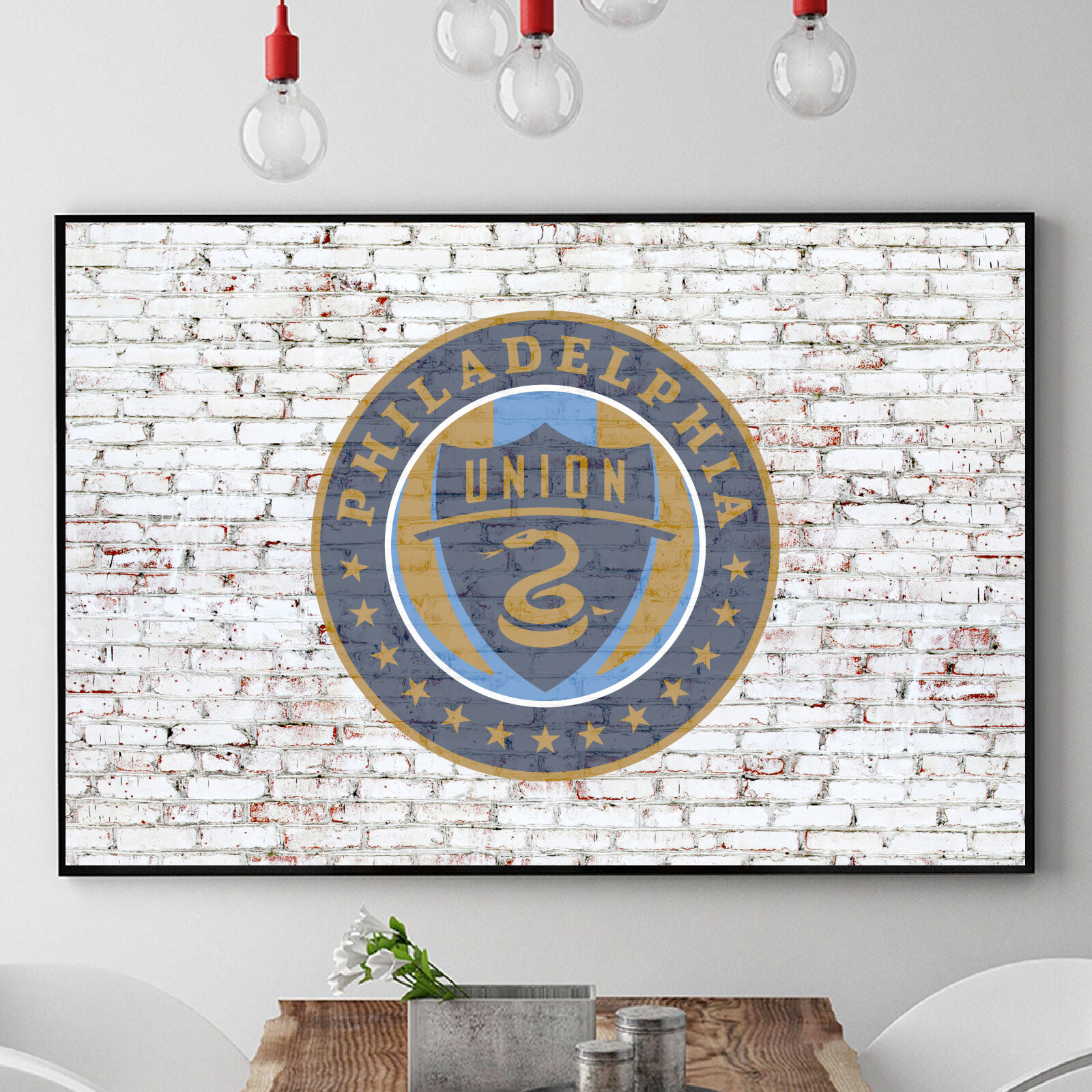 Philadelphia Union on Brick Wall Sign MLS Major League Soccer POSTER CANVAS