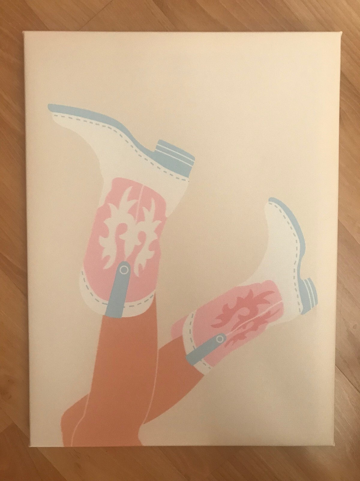 3 Pre-Owned Cowgirl Boots, Howdy & Kicking It 15.5” x 11.5” Canvas Wall Hangings