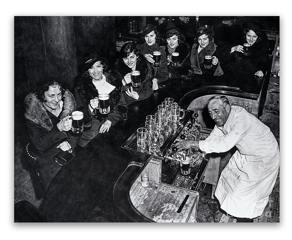 Ladies’ Night Vintage Bar Photography Black and White Historic Social Art