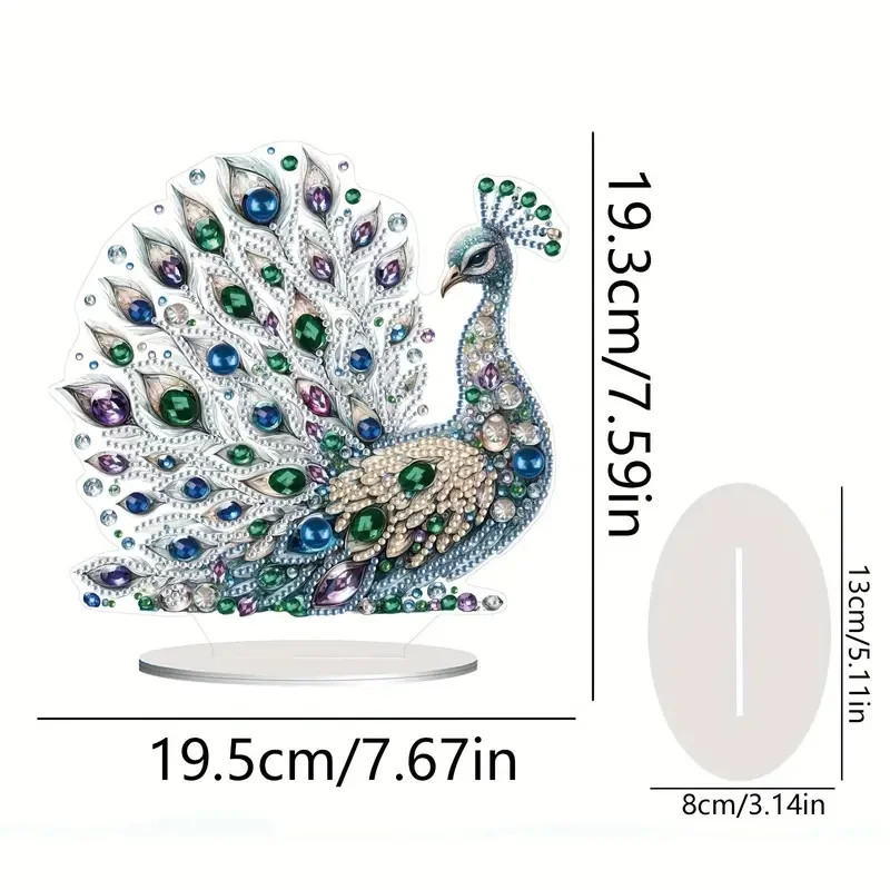 1 piece DIY Peacock Diamond art table to decorate adult single-sided acrylic