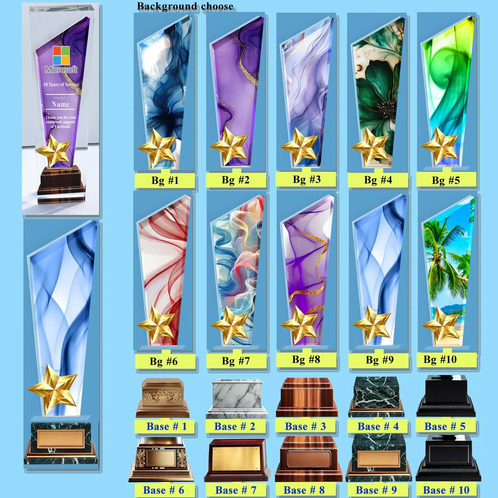 Custom Acrylic Trophy – Personalized Award with Logo & Text, Employee Gift