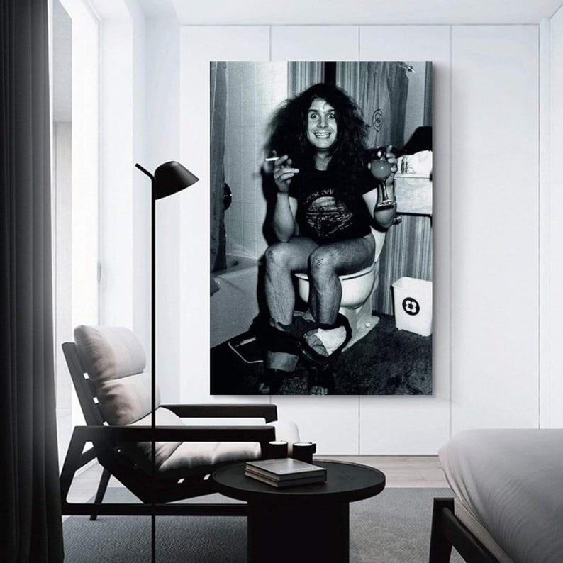 Funny Vintage Rock Bathroom Wall Art Canvas Poster: Pop Singer Print