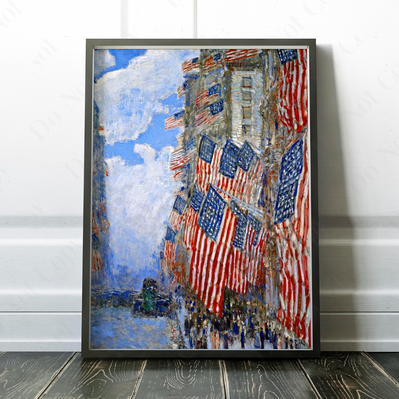 The Fourth of July 1916 by Childe Hassam USA America Flag Wall Art Poster Print