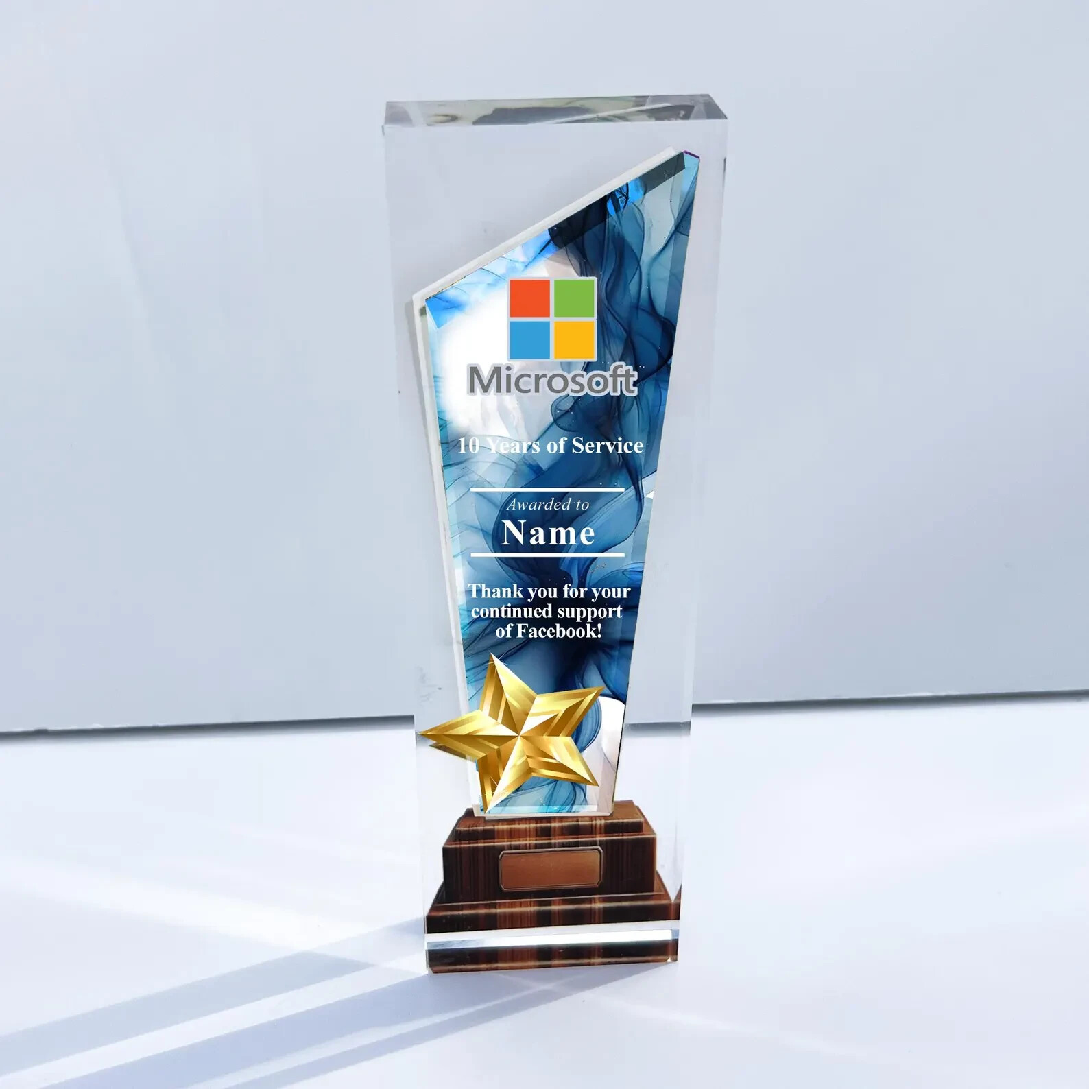 Custom Acrylic Trophy – Personalized Award with Logo & Text, Employee Gift