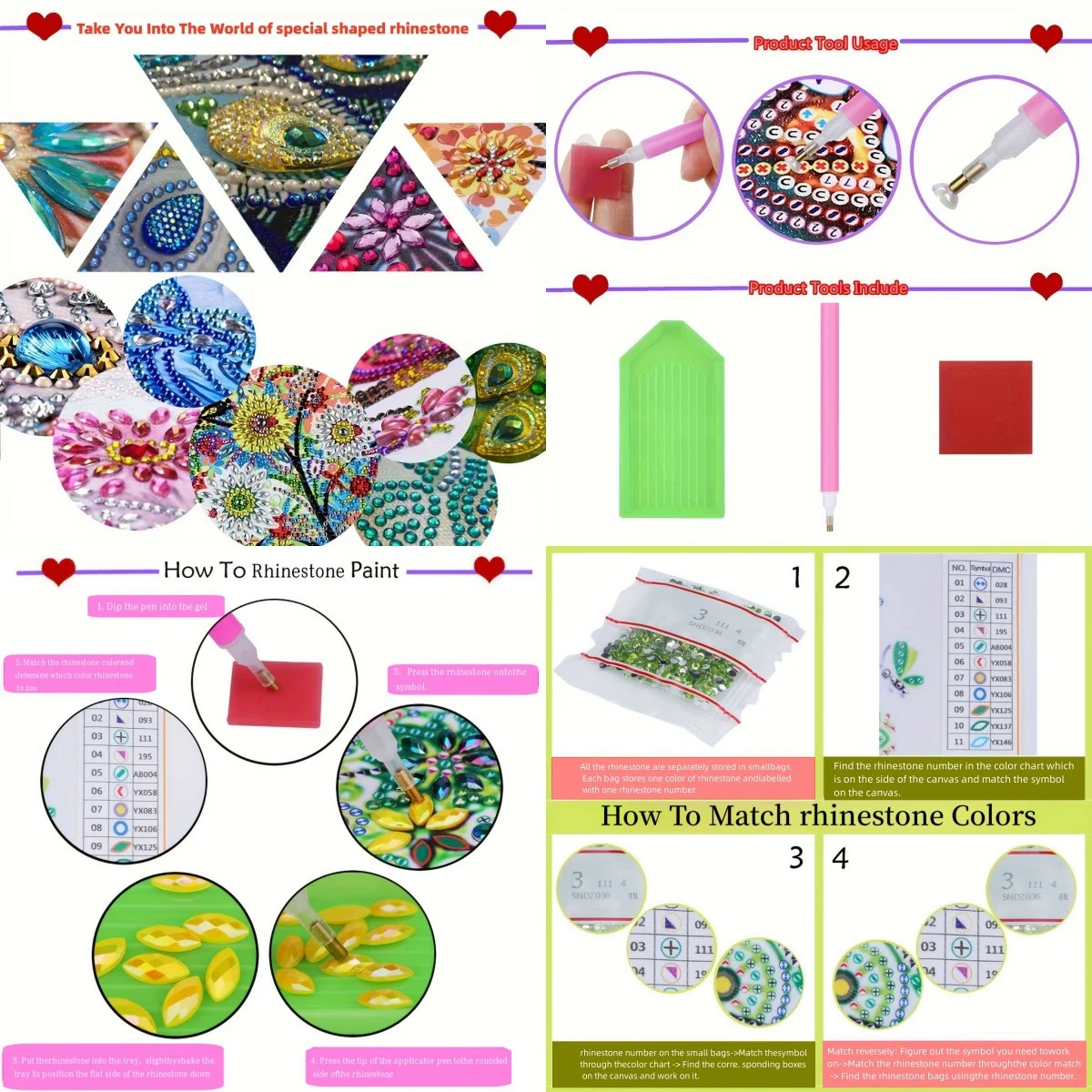 1 piece DIY Peacock Diamond art table to decorate adult single-sided acrylic