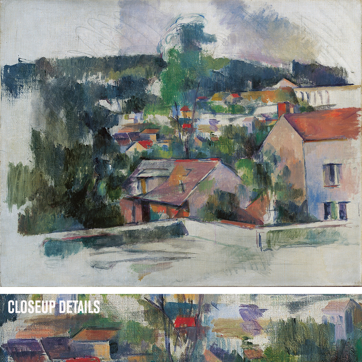 40W»x32H» LANDSCAPE 1890 by PAUL CEZANNE – VILLAGE CITYSCAPE – CHOICES of CANVAS