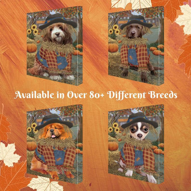 Halloween Fall Pumpkin Dog Cat Pet Photo Lovers Canvas Print Wall Art Decor