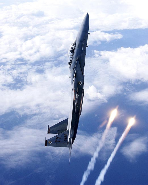 F-15D / F-15 EAGLE AIRCRAFT VERTICAL FLARES PHOTOGRAPH PHOTO PRINT