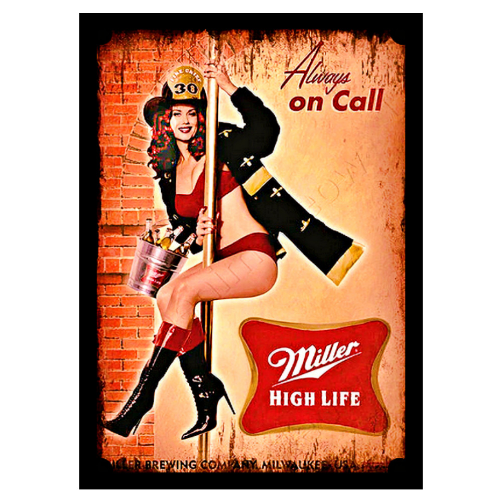 Miller Beer Sticker Sign Sexy Miller High Life Girl Vintage Replica 4 Sizes