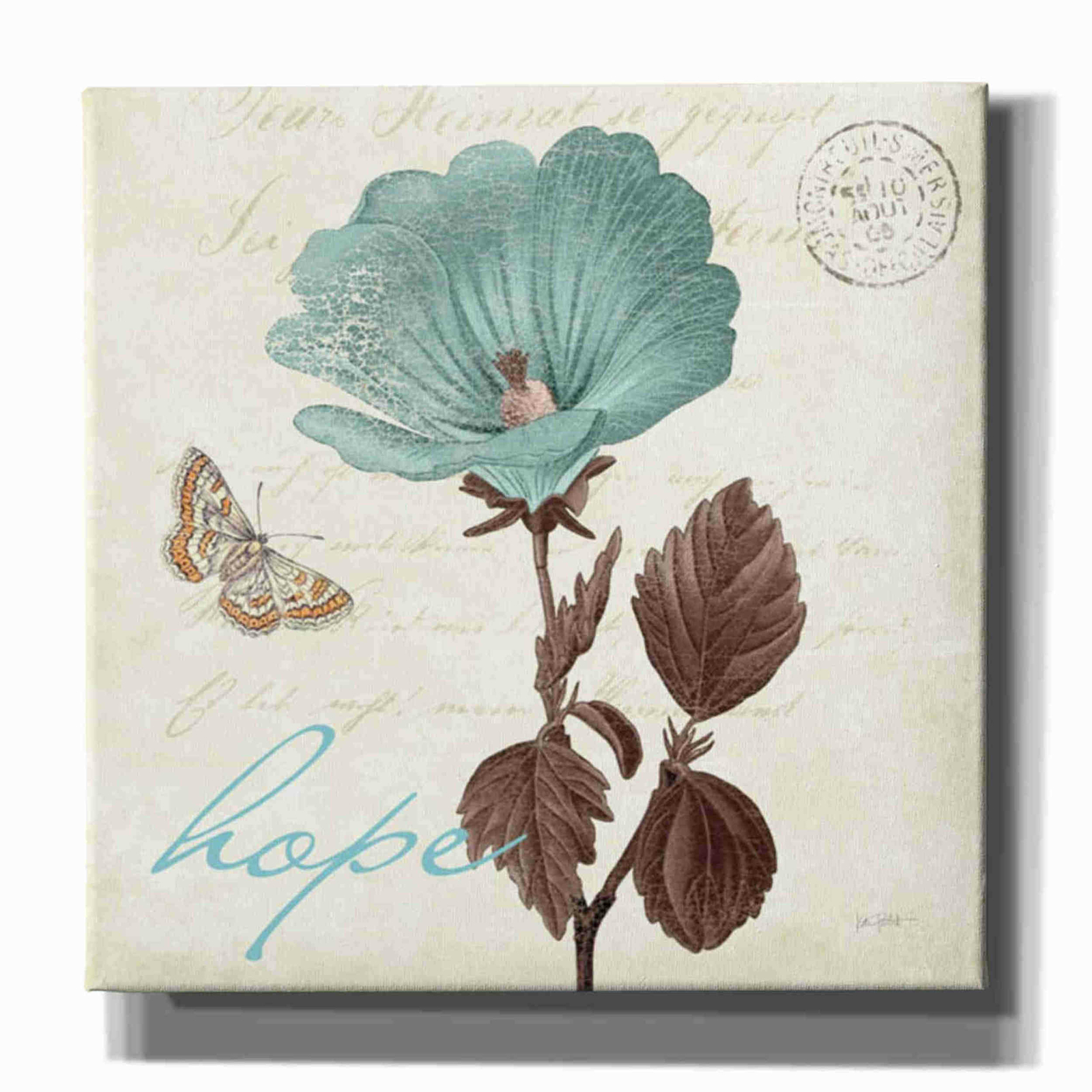 Epic Graffiti ‘Touch of Blue III Hope’ by Katie Pertiet, Giclee Canvas Wall Art