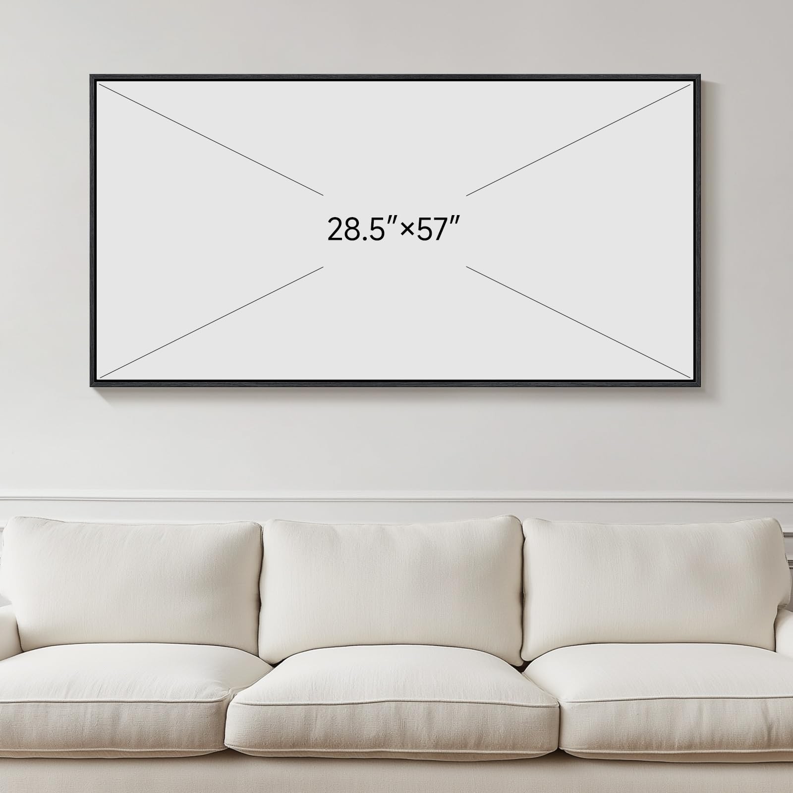 Framed Extra Large Blue Abstract Wall Art for Living Room, Modern Canvas Prin…