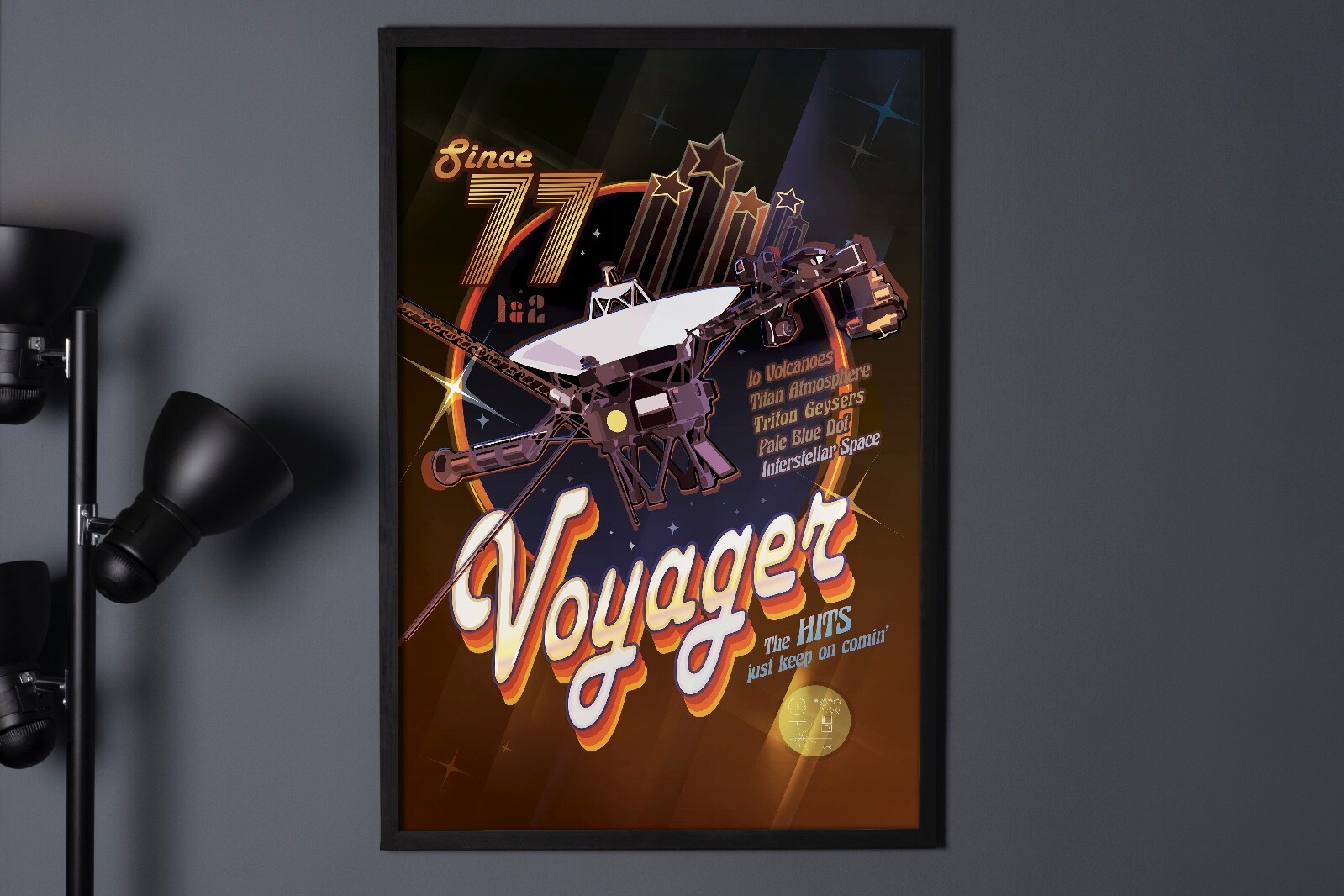 Voyager 1 & 2 Spacecraft 70s Retro Poster Wallart NASA JPL