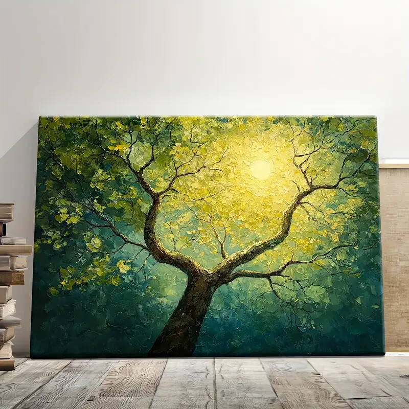 Framed Canvas Colorful Luminous Canopy Wall Art – Perfect for Living Room