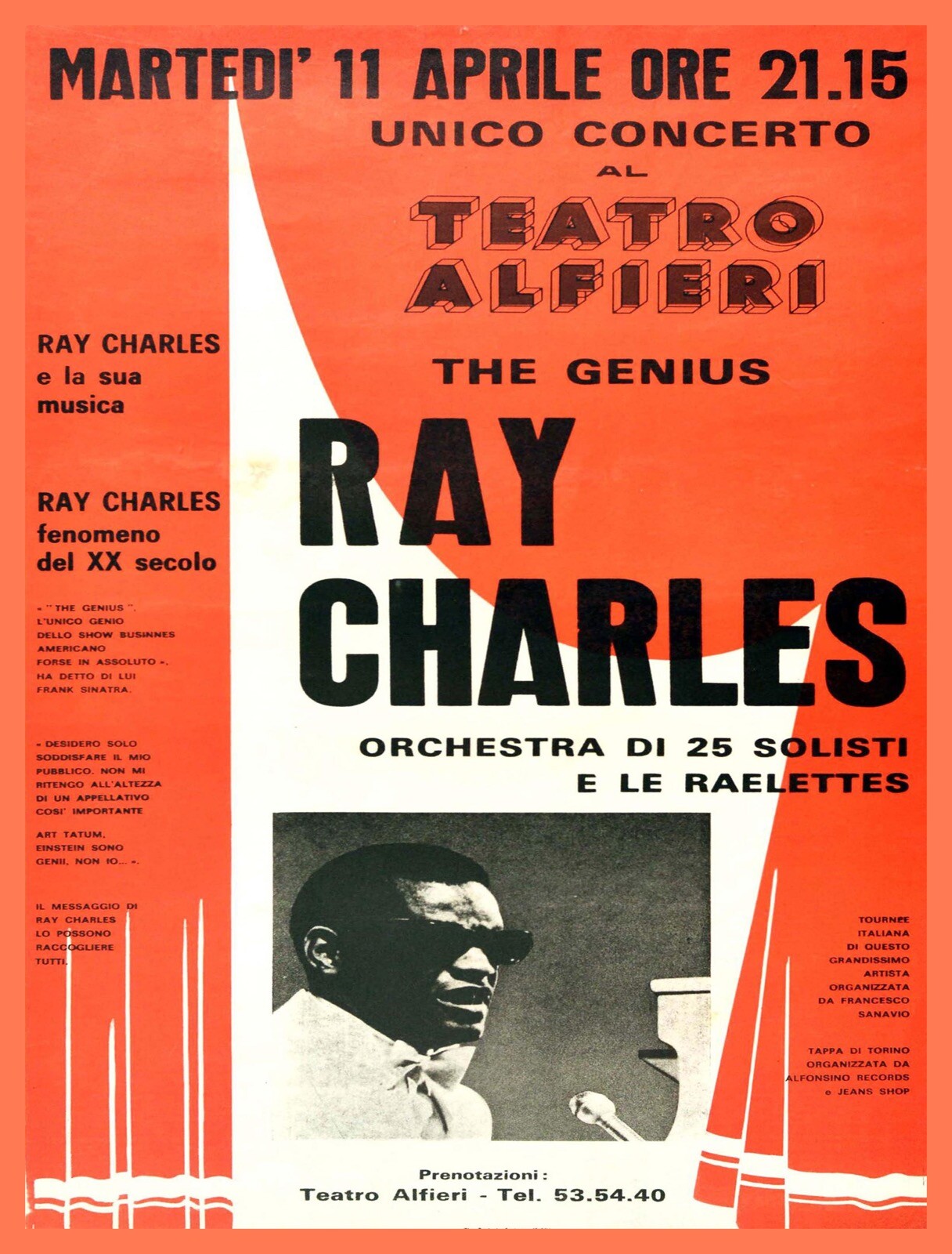 12618.Decoration Poster.Home wall.Room art design.Ray Charles Italian concert